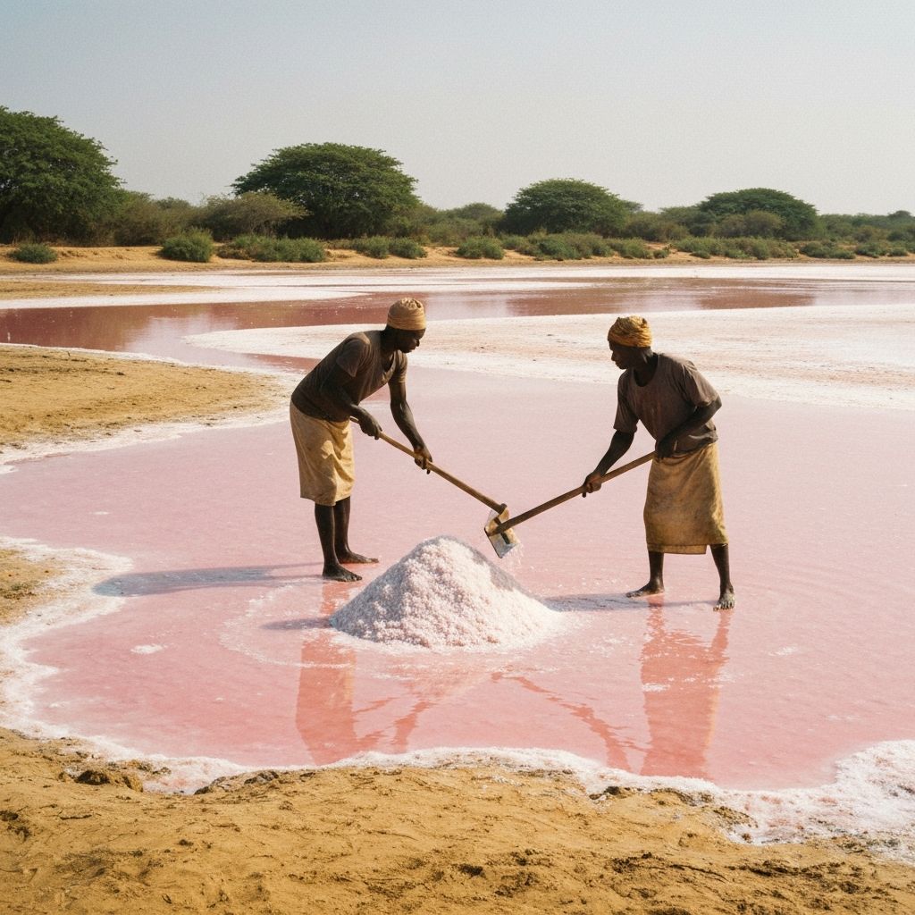 Les récolteurs de sel traditionnels du Lac Rose