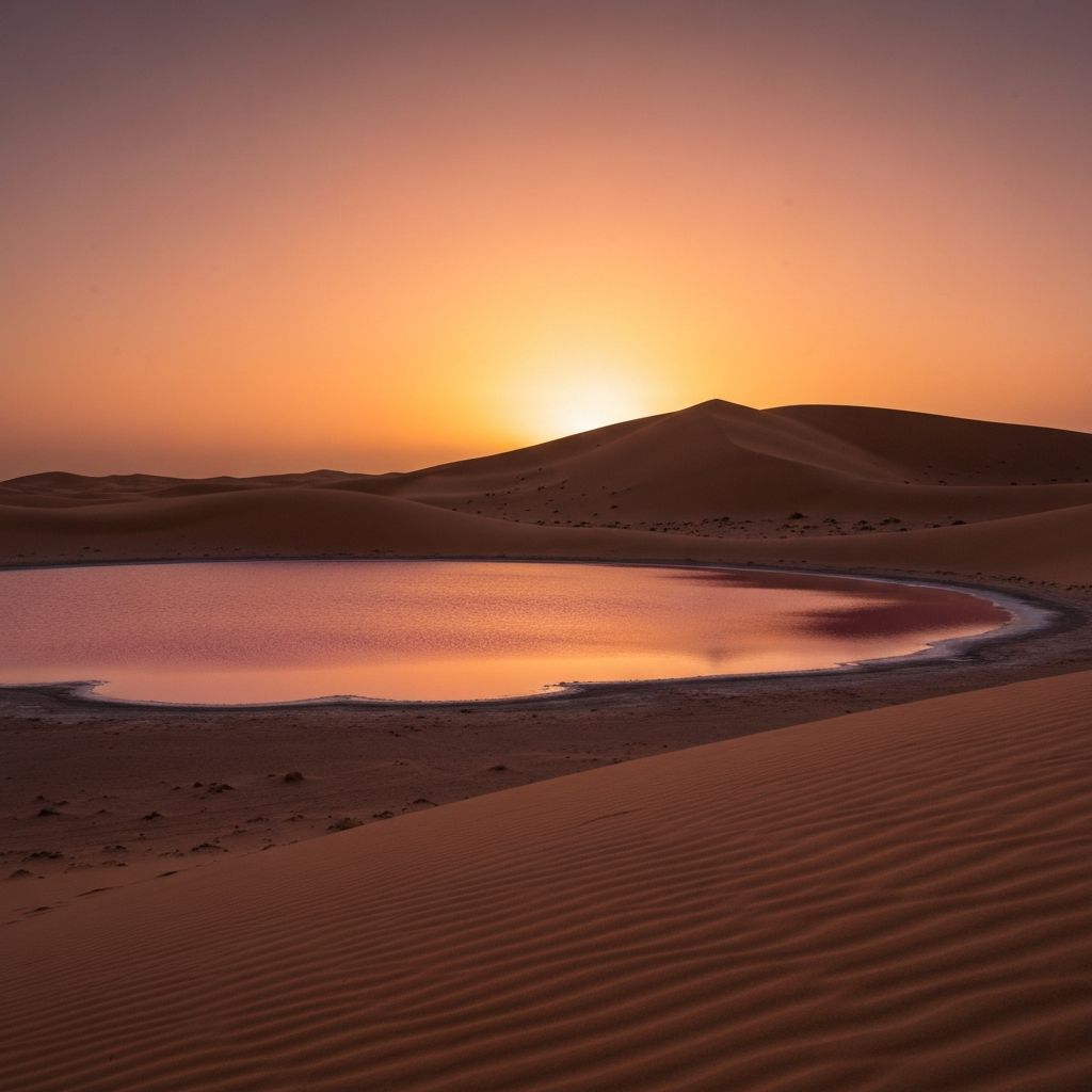 Coucher de soleil magique sur le Lac Rose